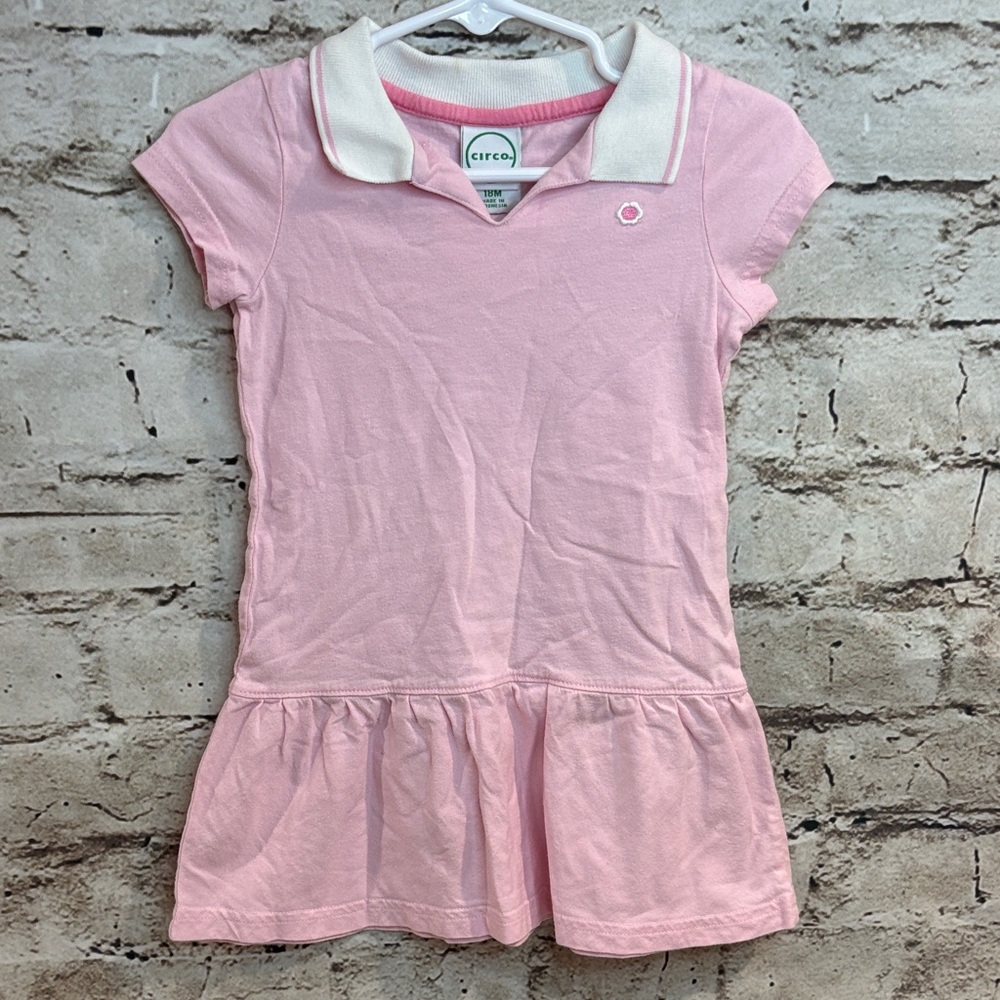 Circo Light Pink Polo Tennis Dress with White Collar